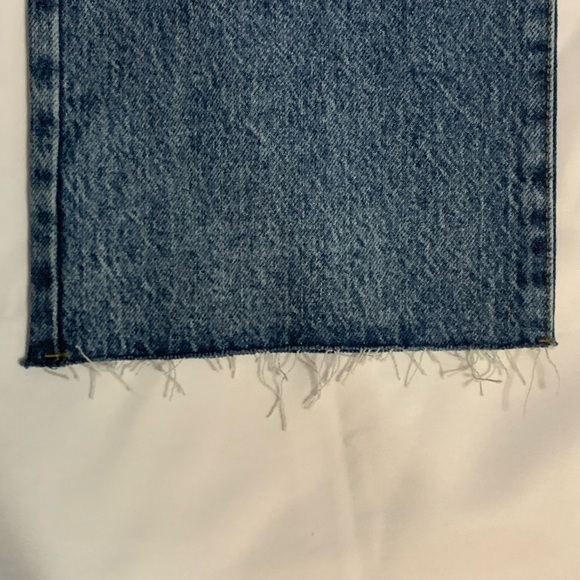 Garage Denim SZ 5 90’s Straight Leg High Waist Beta Blue Raw Hem Jeans | NWOT - Picture 7 of 12